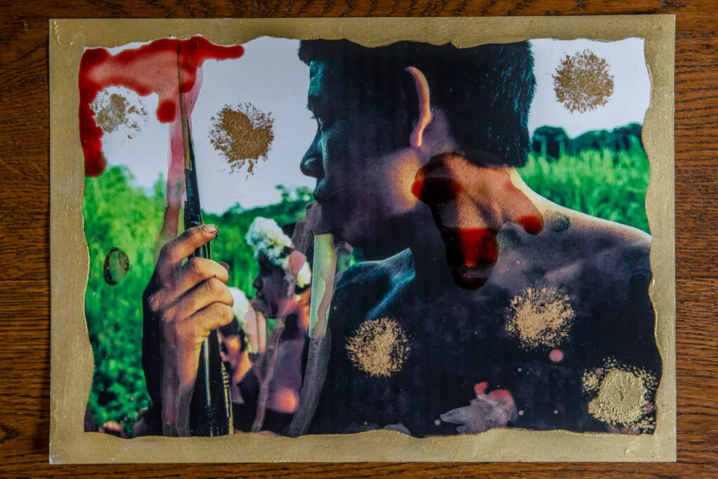 Collages from the Amazon- GOLD, BLOOD, EARTH, LEAVES, FIRE