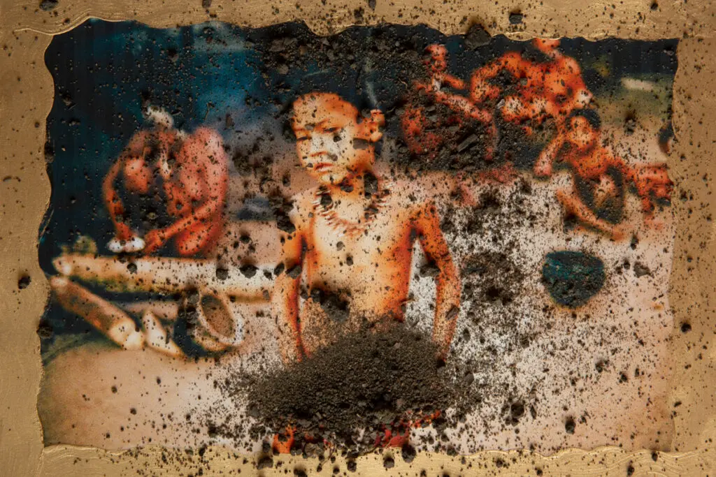 Collages from the Amazon- GOLD, BLOOD, EARTH, LEAVES, FIRE