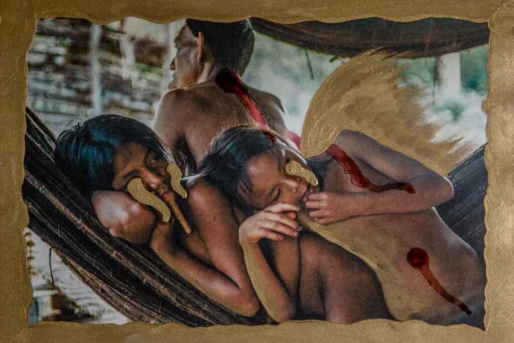 Collages from the Amazon- GOLD, BLOOD, EARTH, LEAVES, FIRE