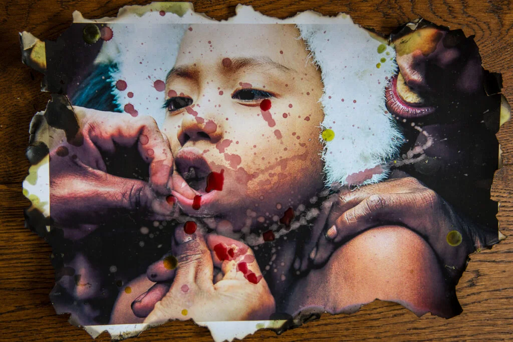 Collages from the Amazon- GOLD, BLOOD, EARTH, LEAVES, FIRE